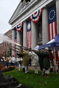 reenactment in front of courthouse