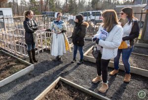 In garden with Mary Jane Bavais