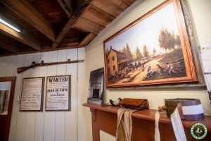 Fireplace mantel at Cedar Bridge Tavern bar room
