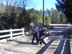 James and his uncle Bill Truesch on bridge