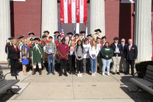 2021 students and participants in front of Courthouse steps