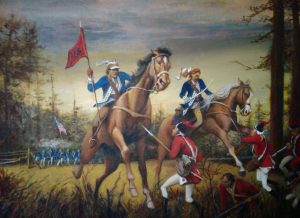 Shows attack of Pulaski Legion on British under Fergusen