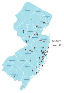 NJ Map of War at the Shore Travel locations