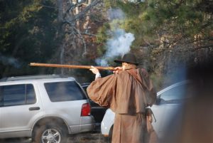 Dick Chinery fires weapon