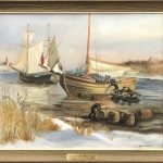 Painting of unloading ships