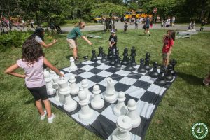 Giant Chess set at Touch a truck with Victoria Wagner
