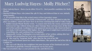 Mary Ludwig Hayes - Molly Pitcher?
