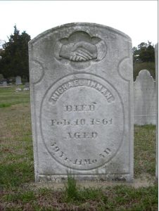 grave stone of Michael Inman died Feb 10, 1861 Manahawkin Baptist Cemetery