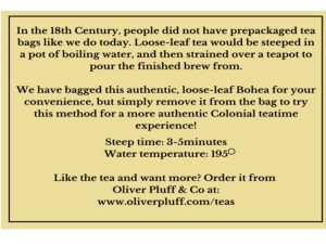 Oliver Pluff rev war era tea