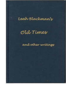 Cover of Leah Blackman's Old Times and Other Writings
