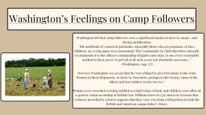 Washington's Feelings on Camp Followers