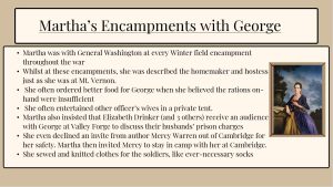 Martha's Encampments with George