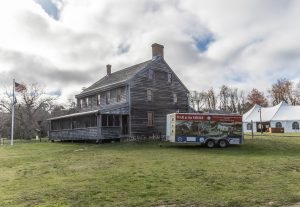 Cedar Bridge Tavern, trailer and block house on April 18, 2026