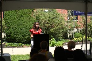 Commissioner Jennifier speaks at ceremony