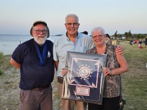 Tim Hart with Bill and Joan from framing company