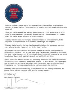 2026 - Letter from WaWa parade