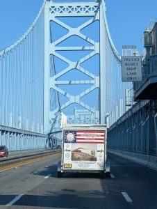 07.03.2026 Ocean County trailer crosses the Ben Franklin