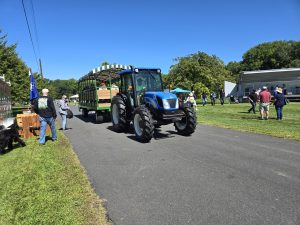 2026 NJ Folk festival - blue tractor and trailer