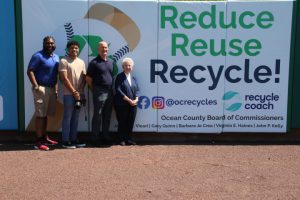 Ocean County Commissioner Barbara Jo Crea, liaison to Ocean County’s recycling program, visited the BlueClaws stadium in Lakewood