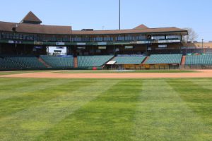 Ocean County Commissioner Barbara Jo Crea, liaison to Ocean County’s recycling program, visited the BlueClaws stadium in Lakewood