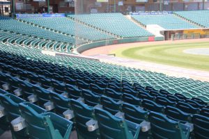 Ocean County Commissioner Barbara Jo Crea, liaison to Ocean County’s recycling program, visited the BlueClaws stadium in Lakewood