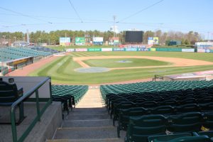 Ocean County Commissioner Barbara Jo Crea, liaison to Ocean County’s recycling program, visited the BlueClaws stadium in Lakewood