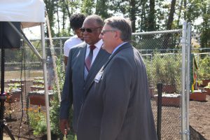 grand opening of the Sadie Vickers CommUnity Garden was celebrated with a ribbon cutting ceremony