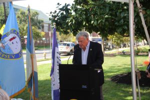 unveiling the plaque provided by the Captain Joshua Huddy Chapter of the DAR