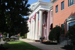 unveiling the plaque provided by the Captain Joshua Huddy Chapter of the DAR