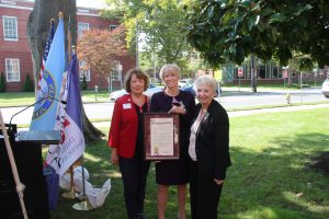 unveiling the plaque provided by the Captain Joshua Huddy Chapter of the DAR