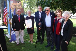 unveiling the plaque provided by the Captain Joshua Huddy Chapter of the DAR