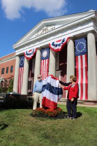 unveiling the plaque provided by the Captain Joshua Huddy Chapter of the DAR