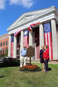 unveiling the plaque provided by the Captain Joshua Huddy Chapter of the DAR