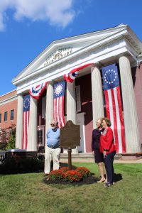 unveiling the plaque provided by the Captain Joshua Huddy Chapter of the DAR