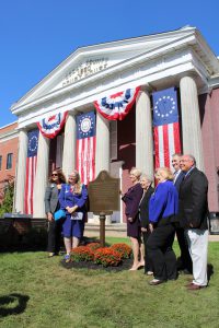 unveiling the plaque provided by the Captain Joshua Huddy Chapter of the DAR