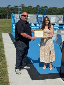 Ocean County Commissioner Jennifier Bacchione celebrates a new fitness court in Little Egg Harbor, NJ