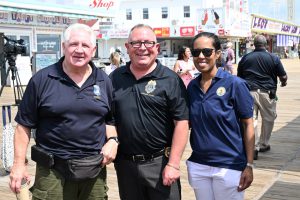 Ocean County Commissioner Robert Arace joins the NJ Attorney General's Office and the Ocean County Consumer Affairs Department to promote safe summers on the Seaside Boardwalk