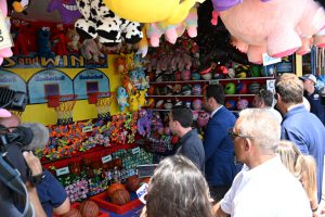 Ocean County Commissioner Robert Arace joins the NJ Attorney General's Office and the Ocean County Consumer Affairs Department to promote safe summers on the Seaside Boardwalk