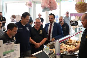 Ocean County Commissioner Robert Arace joins the NJ Attorney General's Office and the Ocean County Consumer Affairs Department to promote safe summers on the Seaside Boardwalk