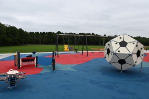 Ribbon cutting ceremony of the new playground at Patriots' County Park