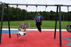 Ribbon cutting ceremony of the new playground at Patriots' County Park