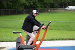 Ribbon cutting ceremony of the new playground at Patriots' County Park