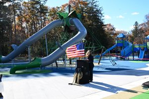 Ribbon cutting ceremony of the new playground at Ocean County Park