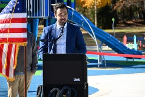 Ribbon cutting ceremony of the new playground at Ocean County Park
