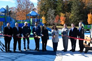 Ribbon cutting ceremony of the new playground at Ocean County Park
