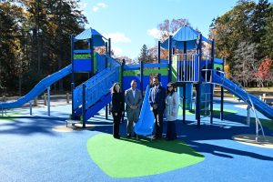 Ribbon cutting ceremony of the new playground at Ocean County Park
