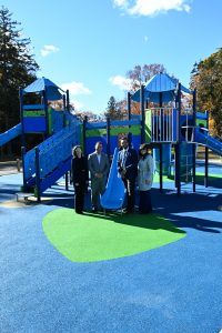Ribbon cutting ceremony of the new playground at Ocean County Park