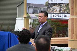 Ocean County Board of Commissioners attend the Ocean County Vocational Technical School's groundbreaking on a house being built by the construction program