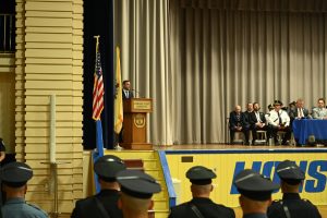 Ocean County Police Academy Basic Police Recruit Class No. 124 was recognized on May 8 during a graduation ceremony at the Georgian Court College, following the successful completion of five months of intensive training under the guidance of Ocean County Sheriff Michael G. Mastronardy.