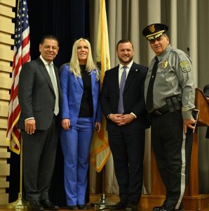 Ocean County Commissioners Frank Sadeghi and Sam Ellenbogen with Ocean County Sheriff Michael G. Mastronardy and Jackson Township Mayor Jennifer L. Kuhn